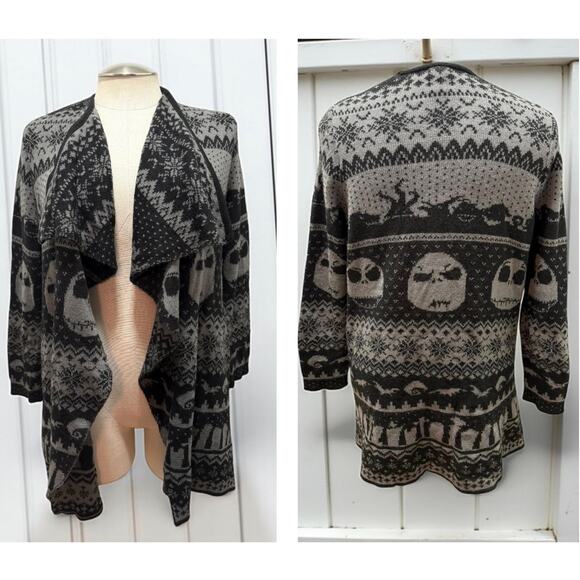 Torrid 3 (3X) Disney Nightmare Christmas Jack Fair Isle Open Cardigan Sweater - Picture 1 of 8